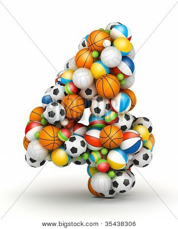 Number 4, gaming balls alphabet