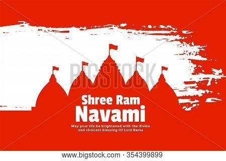 Flat Style Shree Ram Navami Festival Card With Grunge Effect
