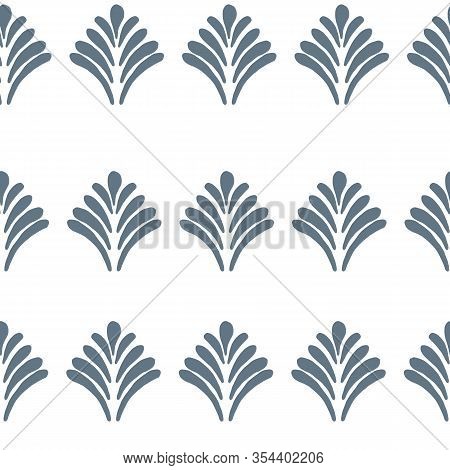 Geometric Abstract Pattern. Seamless Vector Background. Blue Graphics On A White Background.