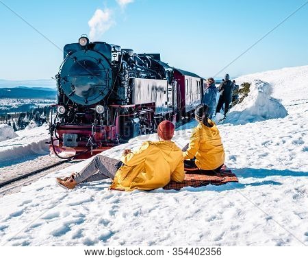Harz National Park Germany, Historic Steam Train In The Winter, Drei Annen Hohe, Germany, Steam Loco