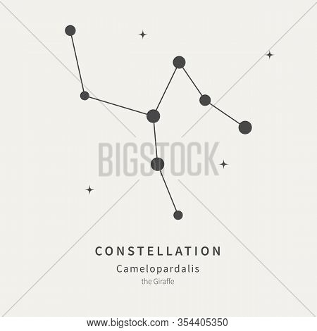 The Constellation Of Camelopardalis. The Giraffe - Linear Icon. Vector Illustration Of The Concept O