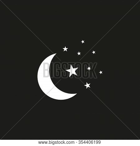 Moon And Stars At Icon Whrite Backround Eps 10