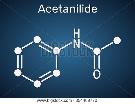 Acetanilide, C8h9no, Drug Molecule. It Has Analgesic And Fever-reducing Properties. Structural Chemi