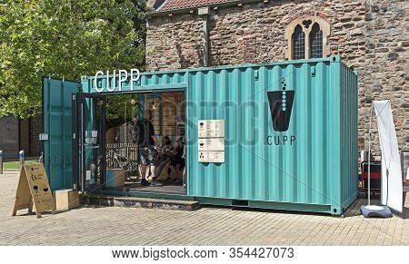 Bristol, Uk - July 5, 2016: A Café In A Shipping Container