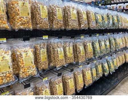 New Braunfels, Tx - 22 Feb 2020: Bags Of Popcorn For Sale At Retail Store.