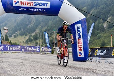Els Cortals De Encamp, Andorra : Agust 6 2017 : Cyclists In La Purito 2017 In Andorra. Amateur Race 