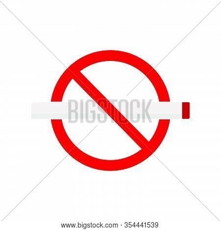 No Smoking Warning Sign Icon Vector Illustration For Graphic And Web Design.