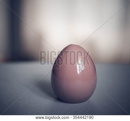 Easter background with Easter eggs. Soft focus, bokeh effect. Happy easter greeting card template in