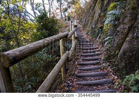 Stairway, Trail, Footpath, Country Road In Hoshi No Buranko, Osaka, Japan As Background