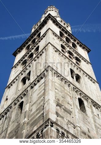 Ghirlandina Bell Tower, Torre Ghirlandina. Unesco Heritage. Modena, Italy