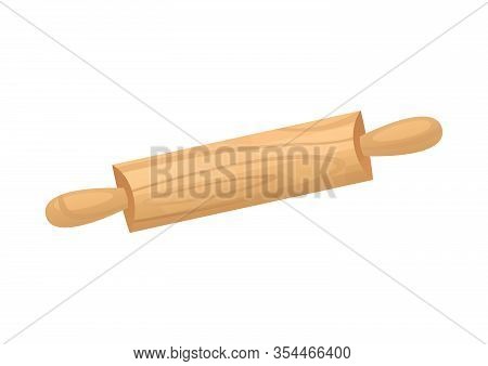Cartoon Rolling Pin Isolated On White Background Vector
