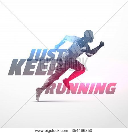 Running Person Mde With Made With Grunge With Light Effect