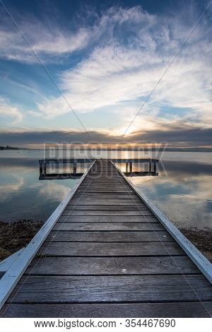 Belmont Jetty Sunset - Newcastle Nsw Australia