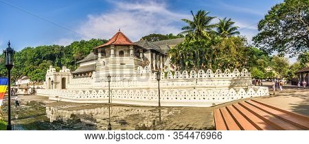 Kandy,sri Lanka - February 7,2020 - View At The Temple Of The Tooth In Kandy. Kandy Was The Last Cap