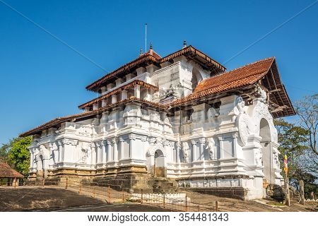 View At The Buddhist Temple Lankatilaka Vihara In Mahanuvara, Sri Lanka