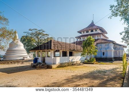View At The Lankatilaka Vihara Temple With Stupa In Mahanuvara, Sri Lanka