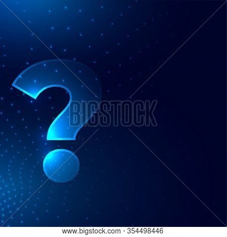 Question Mark Sign On Glowing Digital Style Background