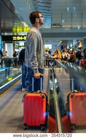 Man On Moving Walkway, Moving Sidewalk, Moving Pavement, Autopedescalator, Walkalator, Travelator, H