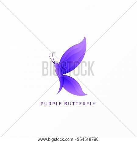 Vector Logo Illustration Butterfly Elegant Gradient Colorful Style