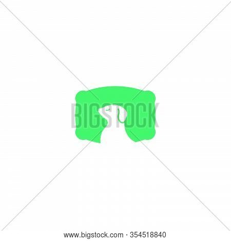 Cute Doggy Lies On The Pillow Logo Illustration