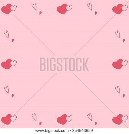 Wedding Invitation Card Template Set. Heart Vector Icon, Love Symbol. Texture. Modern Pattern Backgr