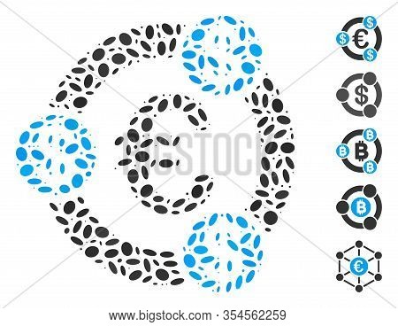 Dot Mosaic Based On Euro Financial Collaboration. Mosaic Vector Euro Financial Collaboration Is Form