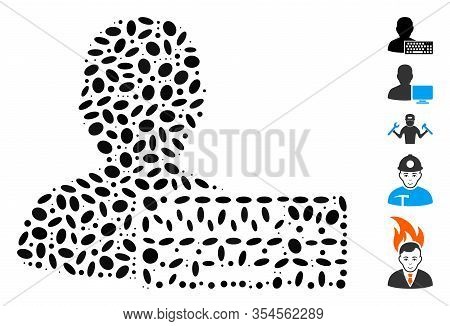Dot Mosaic Based On Coder. Mosaic Vector Coder Is Created With Random Ellipse Elements. Bonus Icons 