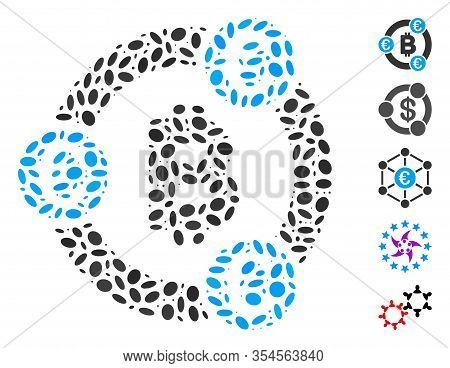 Dotted Mosaic Based On Bitcoin Euro Collaboration. Mosaic Vector Bitcoin Euro Collaboration Is Forme