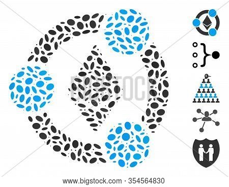 Dot Mosaic Based On Ethereum Collaboration. Mosaic Vector Ethereum Collaboration Is Designed With Ra