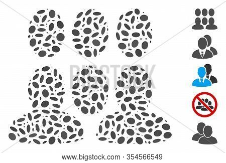 Dotted Mosaic Based On Auditory. Mosaic Vector Auditory Is Formed With Random Oval Spots. Bonus Icon