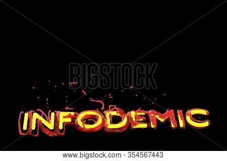 Infodemia Lettering Concept About Pandemia And False Information With Coronavirus Covid-19. 3d Illus