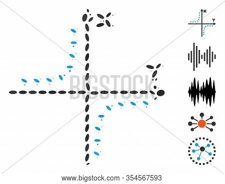 Dotted Mosaic Based On Dotted Hyperbola Plot. Mosaic Vector Dotted Hyperbola Plot Is Designed With R