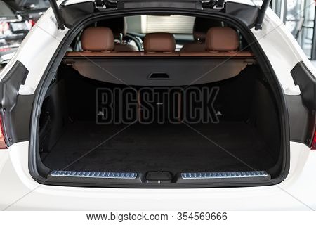 Novosibirsk, Russia - March 06, 2020:  Mercedes-benz  Glc-class,  Rear View Of A Car With An Open Tr