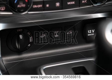 Novosibirsk, Russia - March 06, 2020:  Mercedes-benz X-class,  Close Up Shot Of Modern Central Conso