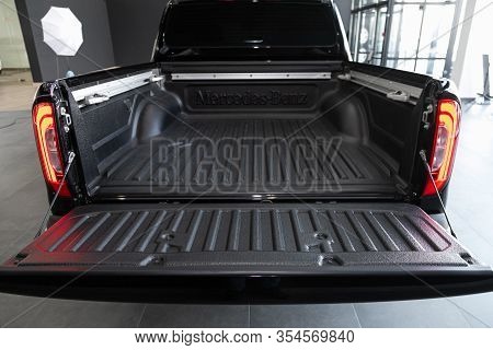 Novosibirsk, Russia - March 06, 2020:  Mercedes-benz X-class,  Rear View Of A Car With An Open Trunk