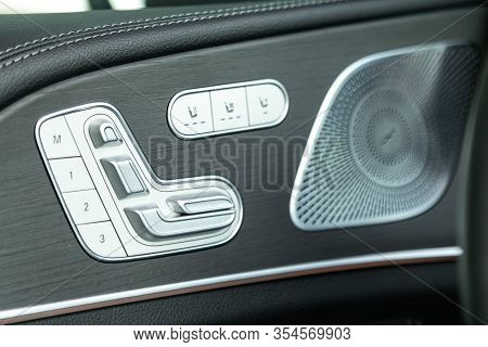 Novosibirsk, Russia - March 06, 2020:  Mercedes-benz  Gls-class,  Close-up Of Seat Adjustment Button