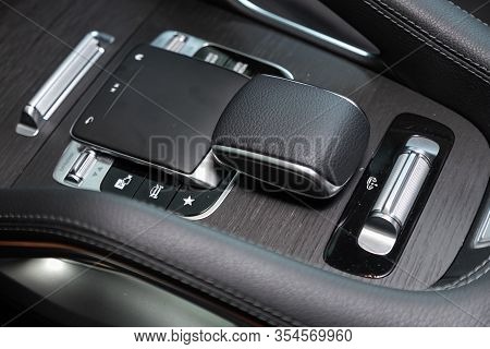 Novosibirsk, Russia - March 06, 2020:  Mercedes-benz  Gls-class,  Close Up Shot Of Modern Central Co