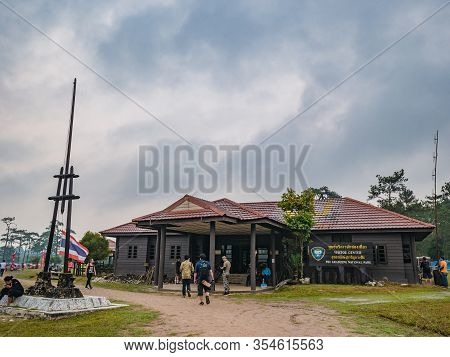 Loei/thailand-16 Feb 2019:unacquainted People  In Campground On Phu Kradueng Mountain National Park 