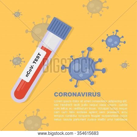 Coronavirus 2019-ncov Blood Sample Over A Virus Cell Background. Corona Virus Outbreaking. Epidemic 