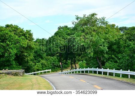 Road Path Way With Nature Scenery In Corregidor Island, Cavite, Philippines.