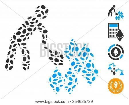 Dotted Mosaic Based On Person Mining Ethereum. Mosaic Vector Person Mining Ethereum Is Created With 