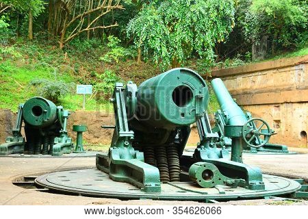 Cavite, Ph - Dec. 3: Battery Way Mortar Cannon Display At Corregidor Island On December 3, 2016 In C
