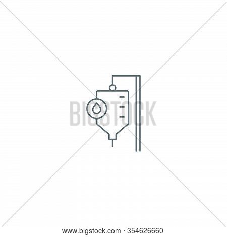 Infusion Drip Vector Icon Symbol Medical Isolated On White Background