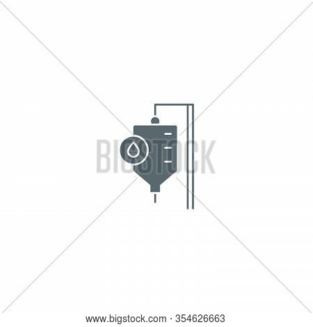 Infusion Drip Vector Icon Symbol Medical Isolated On White Background