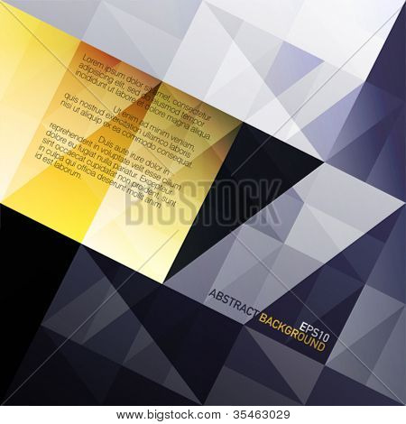 บทคัดย่อพื้นสามเหลี่ยม เฉดสีสีน้ำเงิน และสีเหลือง เวกเตอร์ EPS10