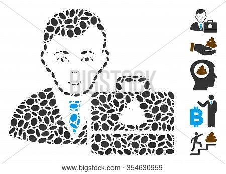 Dotted Mosaic Based On Shit Accounter. Mosaic Vector Shit Accounter Is Designed With Scattered Ellip