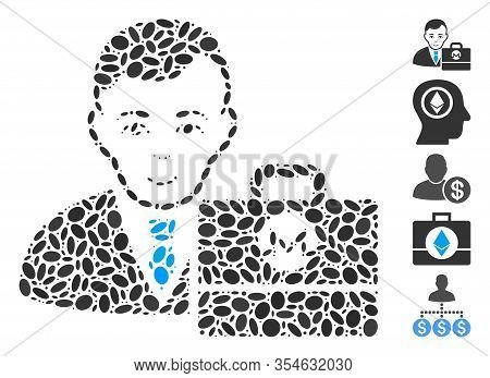 Dot Mosaic Based On Monero Accounter. Mosaic Vector Monero Accounter Is Formed With Randomized Ellip