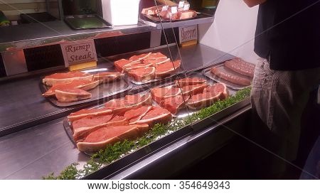 Pretoria, South Africa - 08 Feb. 2019: Fresh Meat From Maders Slaghuis In Pretoria Is A Butchery And