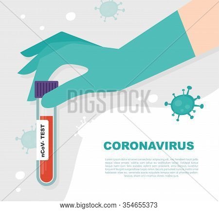 Coronavirus 2019-ncov Blood Sample Over A Virus Cell Background. Corona Virus Outbreaking. Epidemic 