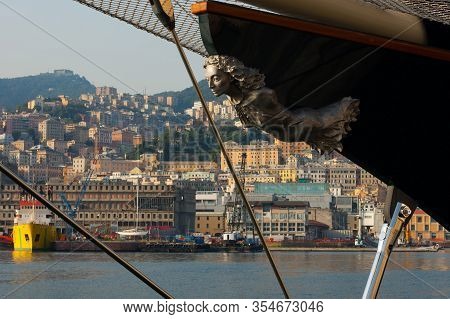 Figurehead Decoration In The Vessel On The Docks